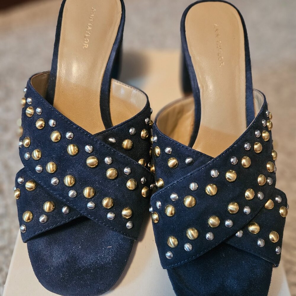 Navy Ann Taylor Mules Size 6.5